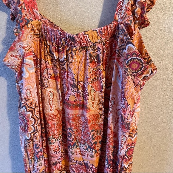 Knox Rose Orange Maxi Dress with Elegant Flow - Picture 3 of 16